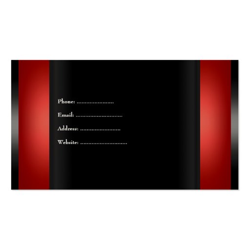 Elegant Red Black Indestructible Business Cards (back side)