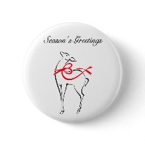 Elegant Red Bow Deer buttons