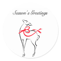 Elegant Red Bow Deer stickers by TeeZazzle Elegant Red Bow Deer stickers