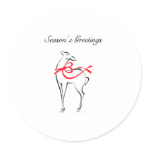 Elegant Red Bow Deer stickers by TeeZazzle Elegant Red Bow Deer stickers
