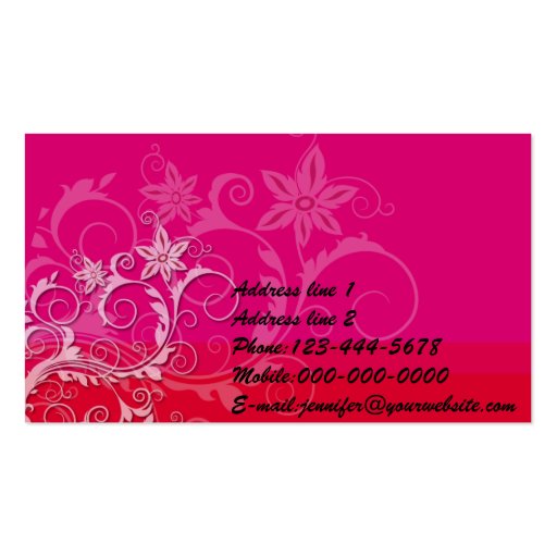 Elegant Red Business Card (back side)