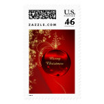 Elegant Red Christmas Ornament Stamp