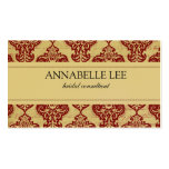 Elegant Red Damask Profile Business Card business cards