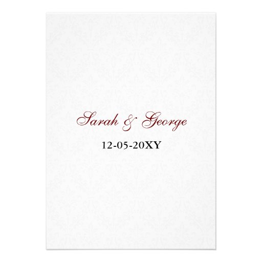 elegant red ,damask wedding invitation