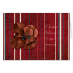Elegant Red Floral and Stripes Card