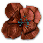 Elegant Red Floral and Stripes Photo Cutout