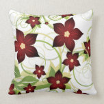 elegant red floral throw pillow pillows