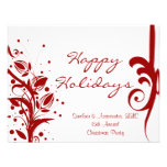 Elegant Red Flourish Christmas Invitation