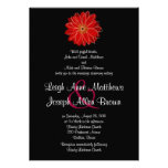 Elegant Red Gerber Daisy Wedding Invitation