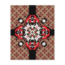 Elegant Red, Gold and Black Oriental Damask Custom Flyer