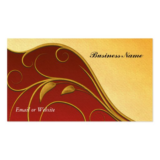 Elegant Red Gold Business Card (back side)