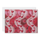 Elegant red hearts floating on white custom invite