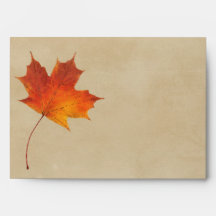 Elegant Red Maple Leaves Fall Wedding Envelopes