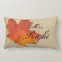 Elegant Red Maple Leaves Fall Wedding Pillow