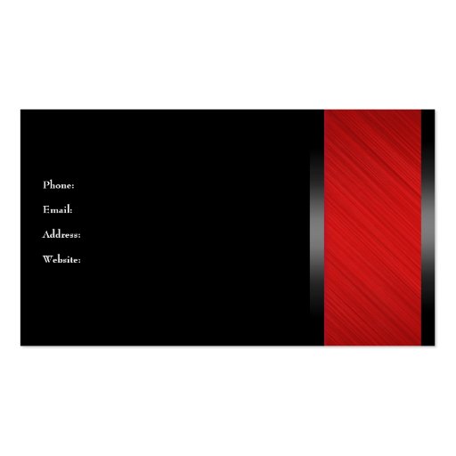 Elegant Red Metal Black Bronze Business Card Templates (back side)