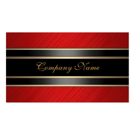 Elegant Red Metal Black Bronze Business Card Templates (front side)