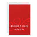 Elegant Red Monogram Names Wedding Invitation invitation