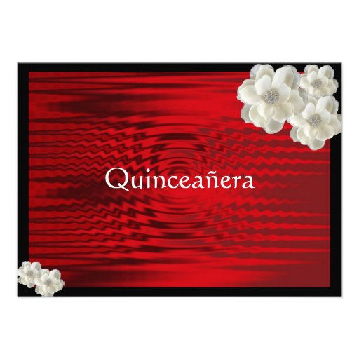 Elegant Red Quinceanera  Invitatio / Sweet Fifteen Custom Announcement