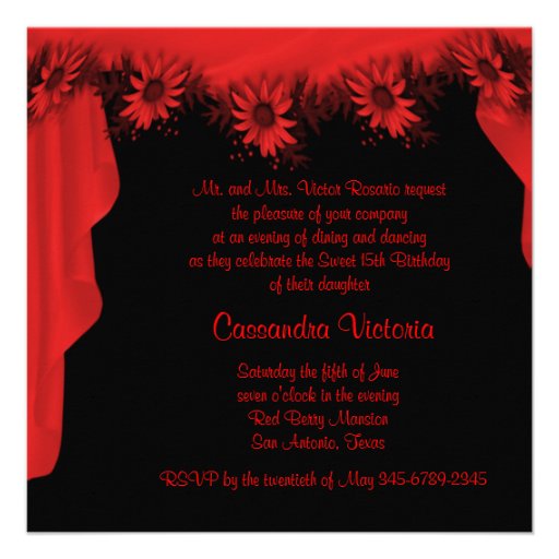 Elegant Red Quinceanera Invitations