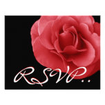 Elegant Red Rose RSVP Wedding Response Card Custom Invites