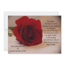 Elegant Red Rose Wedding Custom Invitations