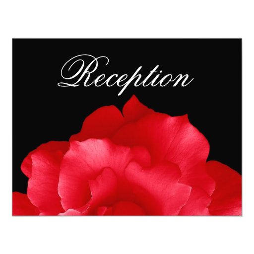 Elegant Red Rose Wedding Reception Cards