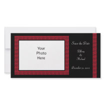 Elegant Red Rose Wedding Save the Date Photo Card photo cards