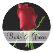Elegant Red Rose Wedding Stickers sticker