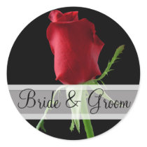 Elegant Red Rose Wedding Stickers by samack Elegant Red Rose Wedding Stickers