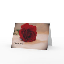 Elegant Red Rose Wedding Thank You Card