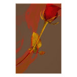 elegant red rose with a golden touch personalized stationery