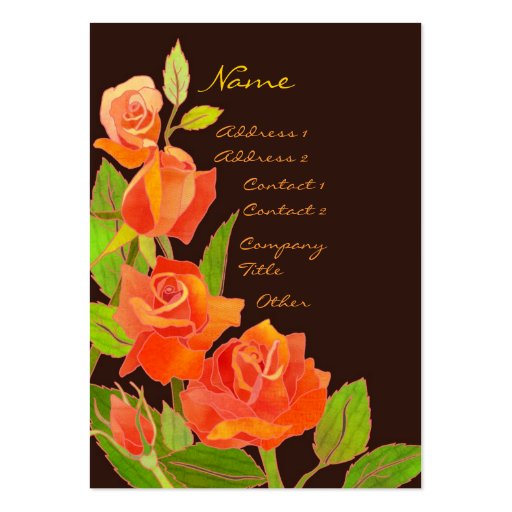 Elegant Red Roses Business Cards (front side)