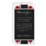Elegant red roses - wedding thank you cards photo greeting card