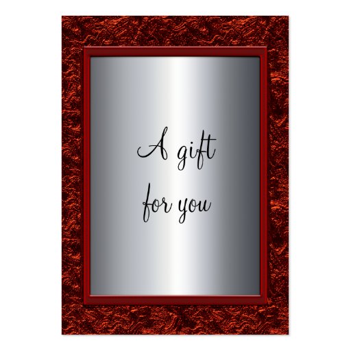 Elegant Red & Silver Christmas Gift Certificate Gi Business Card Template (front side)