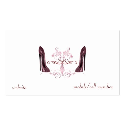 Elegant Red Stiletto Shoes Art Business Card (back side)
