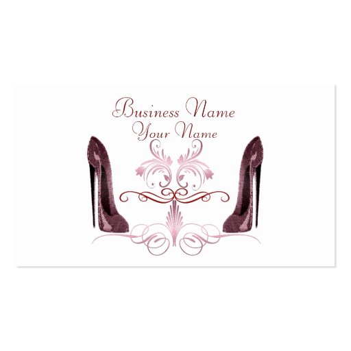 Elegant Red Stiletto Shoes Art Business Card (front side)
