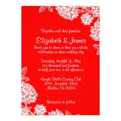 Elegant Red Wedding Invitations