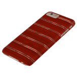 Elegant Red Wood Mahogany And Silver Stripes iPhone 6 Plus Case