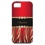 Elegant Red Zebra Black Gold iPhone 5 Cover