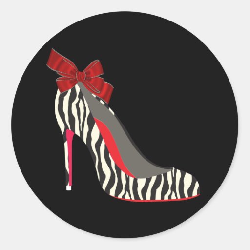 Elegant Red Zebra High Heel Shoe Stickers | Zazzle