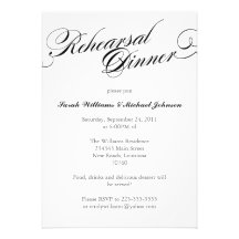 Elegant Rehearsal Dinner Personalized Announcements