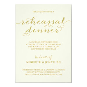 Elegant Rehearsal Dinner Invite