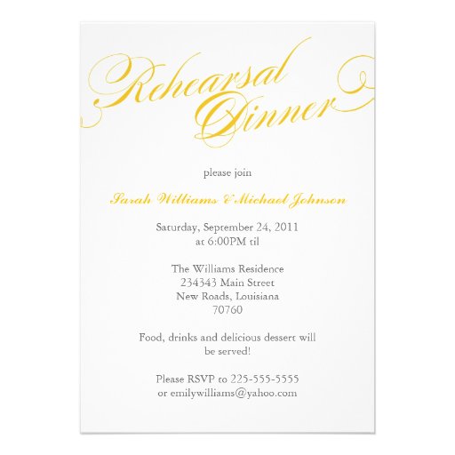 Elegant Rehearsal Dinner Invite