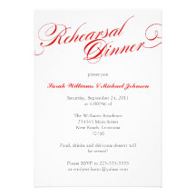 Elegant Rehearsal Dinner Personalized Announcement