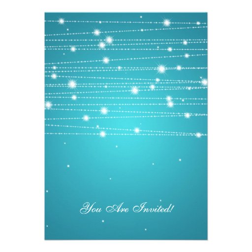 Elegant Rehearsal Dinner Sparkling Lines Turquoise Announcement