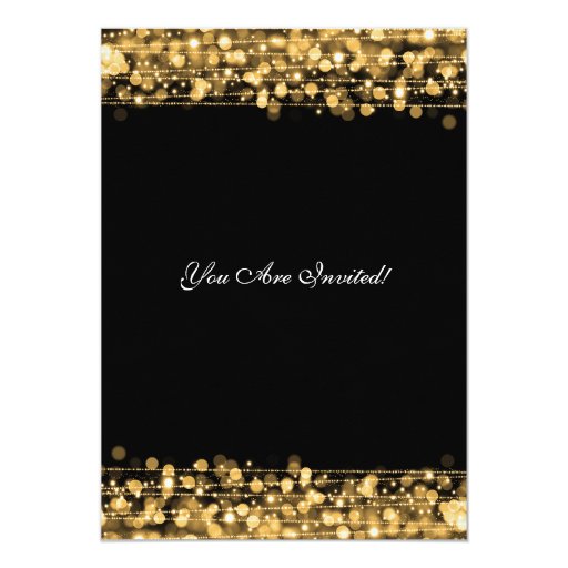 Elegant Retirement Party Gold Sparkles Custom Invitation