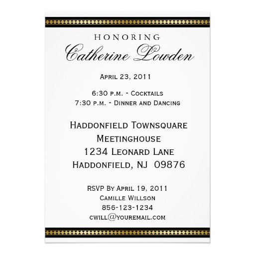Elegant Retirement Party Invitation In Blue Black 