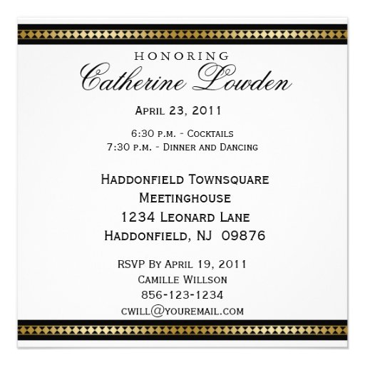 Elegant Retirement Party Invitation Purple Gold Bl