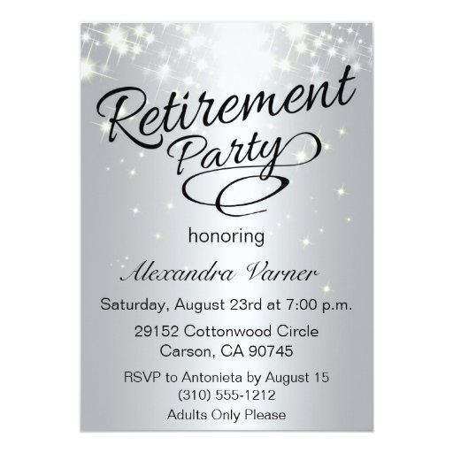 elegant retirement party invitation silver zazzle retirement party card