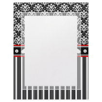 Elegant Retro 1930s Art Deco Floral Damask Letterhead Template